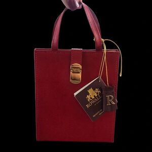 NWT Rowallan of Scotland Red Bonded Leather Jewelry Keep Box Travel Gift New